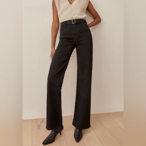 REFORMATION - Amelie High Rise Wide Leg Jeans - Black - 29